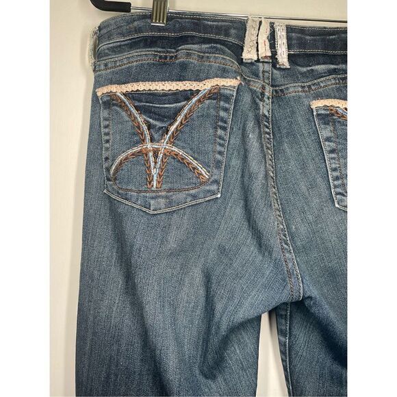 Kut from the Kloth Catherine Boyfriend boho jeans with patch details size 8 - Picture 12 of 16